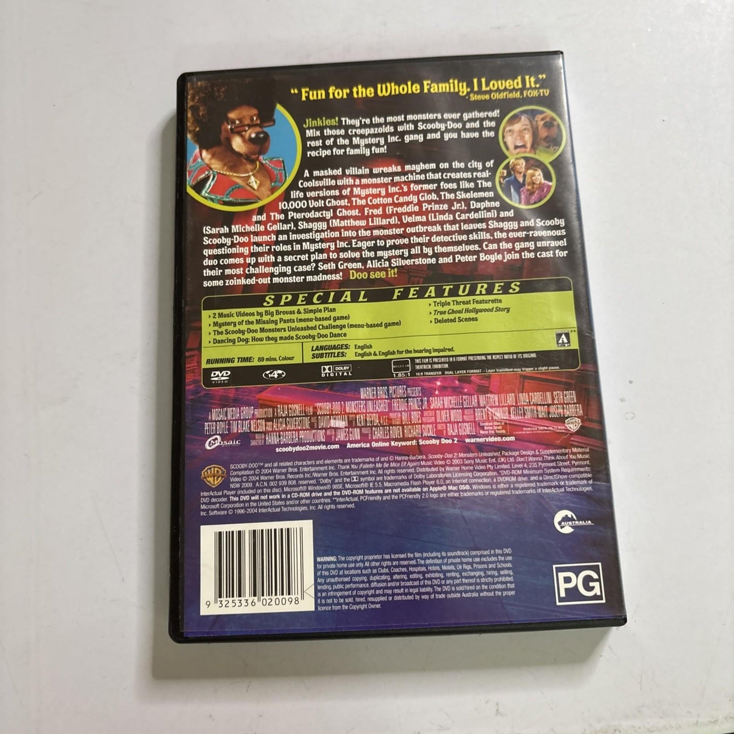 Scooby Doo 2 - Monsters Unleashed (DVD, 2003) Region 4