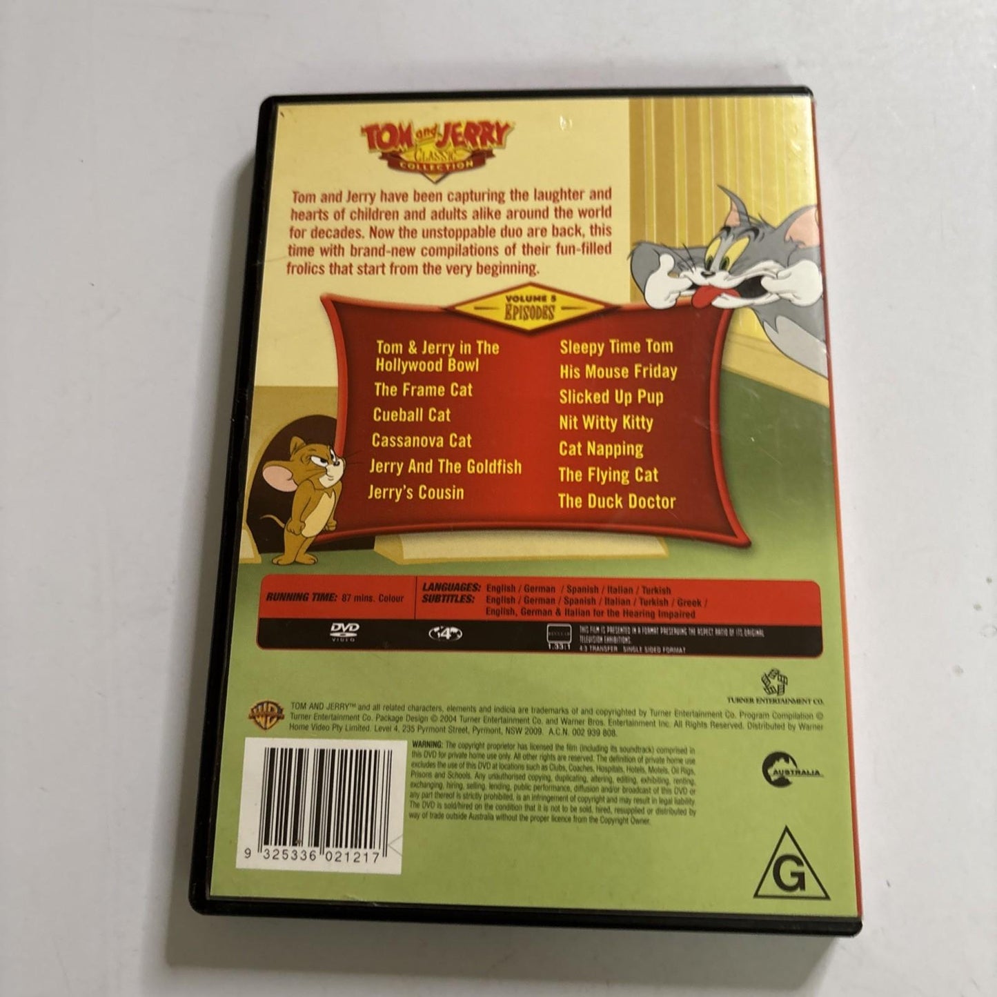Tom and Jerry Classic Collection : Vol 5 (DVD, 2004) Region 4