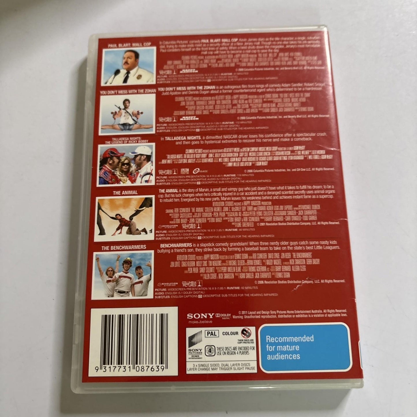 The Animal / The Benchwarmers / Mall Cop / Zohan / Taledega Nights  DVD NEW