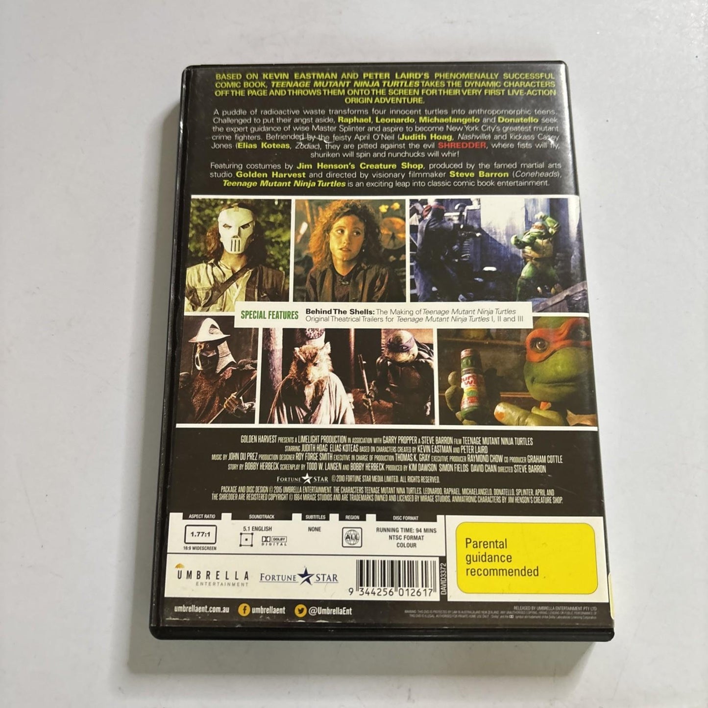 Teenage Mutant Ninja Turtles - The Movie (DVD, 1989) All Regions NEW