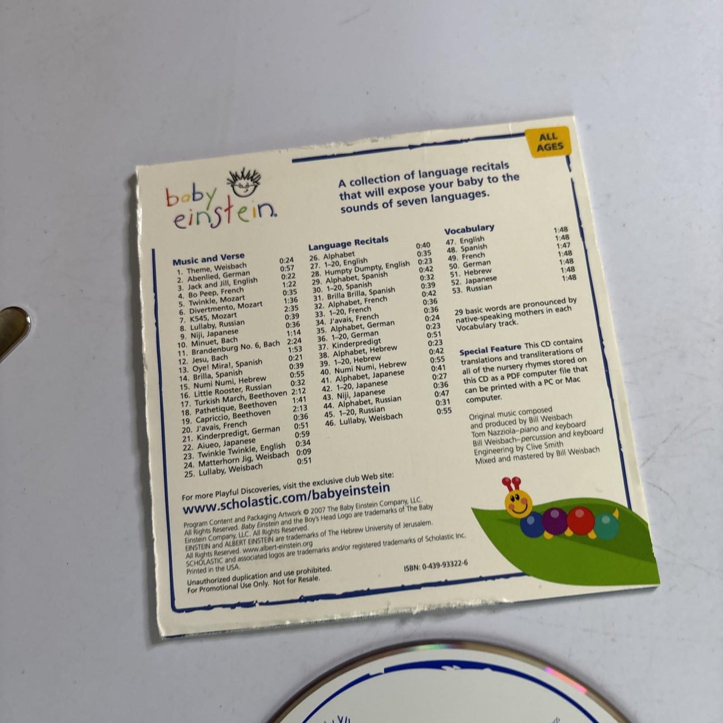Baby Einstein: Playful Discoveries - Language Nursery CD + Bonus DVD