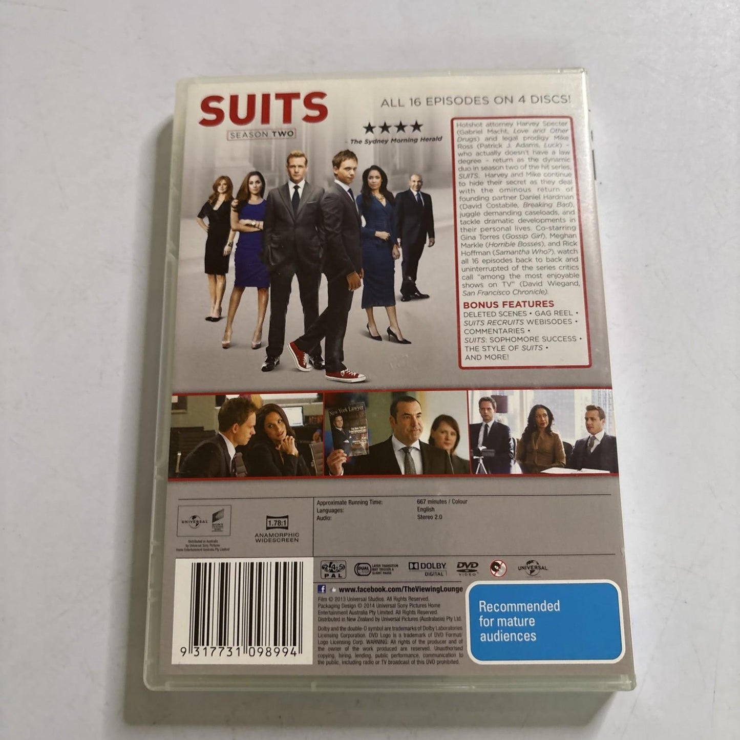 Suits : Season 2 (DVD, 2012) Region 4,2