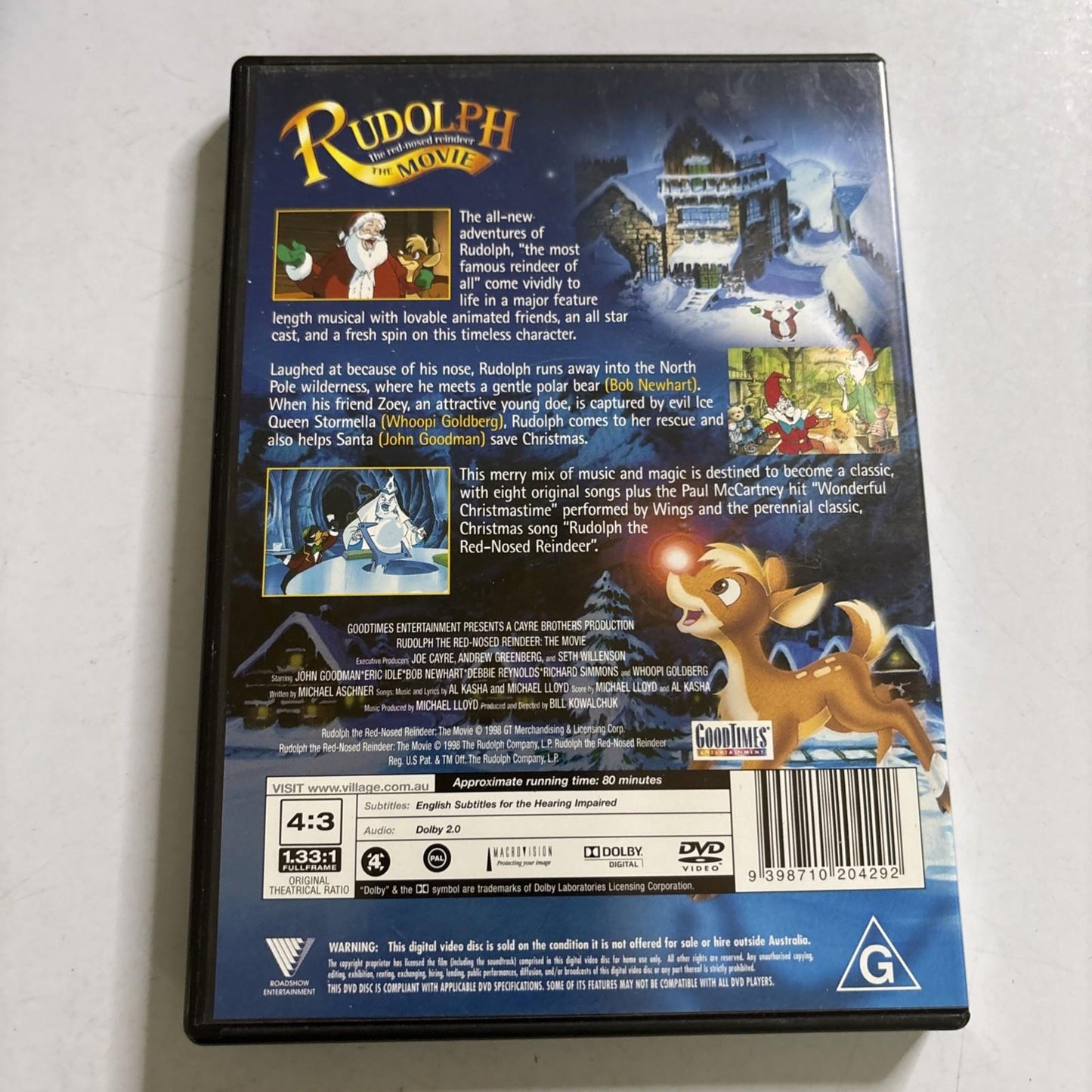 Rudolph the Red Nosed Reindeer - The Movie (DVD, 1998) John Goodman Region 4
