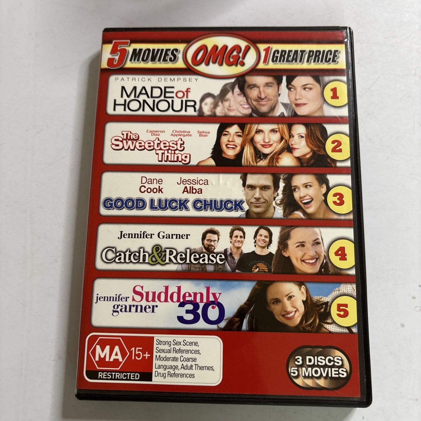 Catch & Release / Good Luck Chuck / Made Of Honour / Suddenly 30 / Sweetest DVD