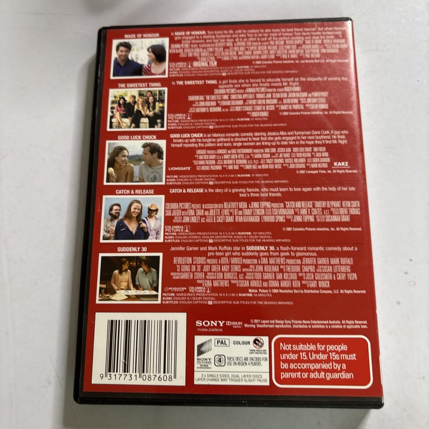 Catch & Release / Good Luck Chuck / Made Of Honour / Suddenly 30 / Sweetest DVD