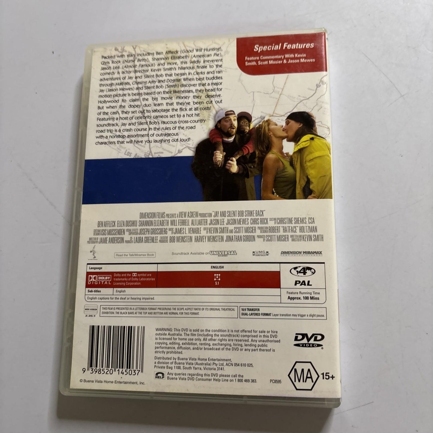 Jay and Silent Bob Strike Back (DVD, 2001) Ben Affleck Region 4