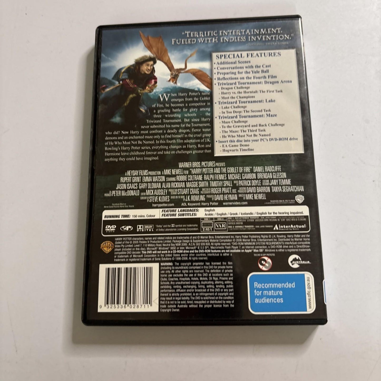 Harry Potter and the Goblet of Fire (DVD, 2005)  Region 4