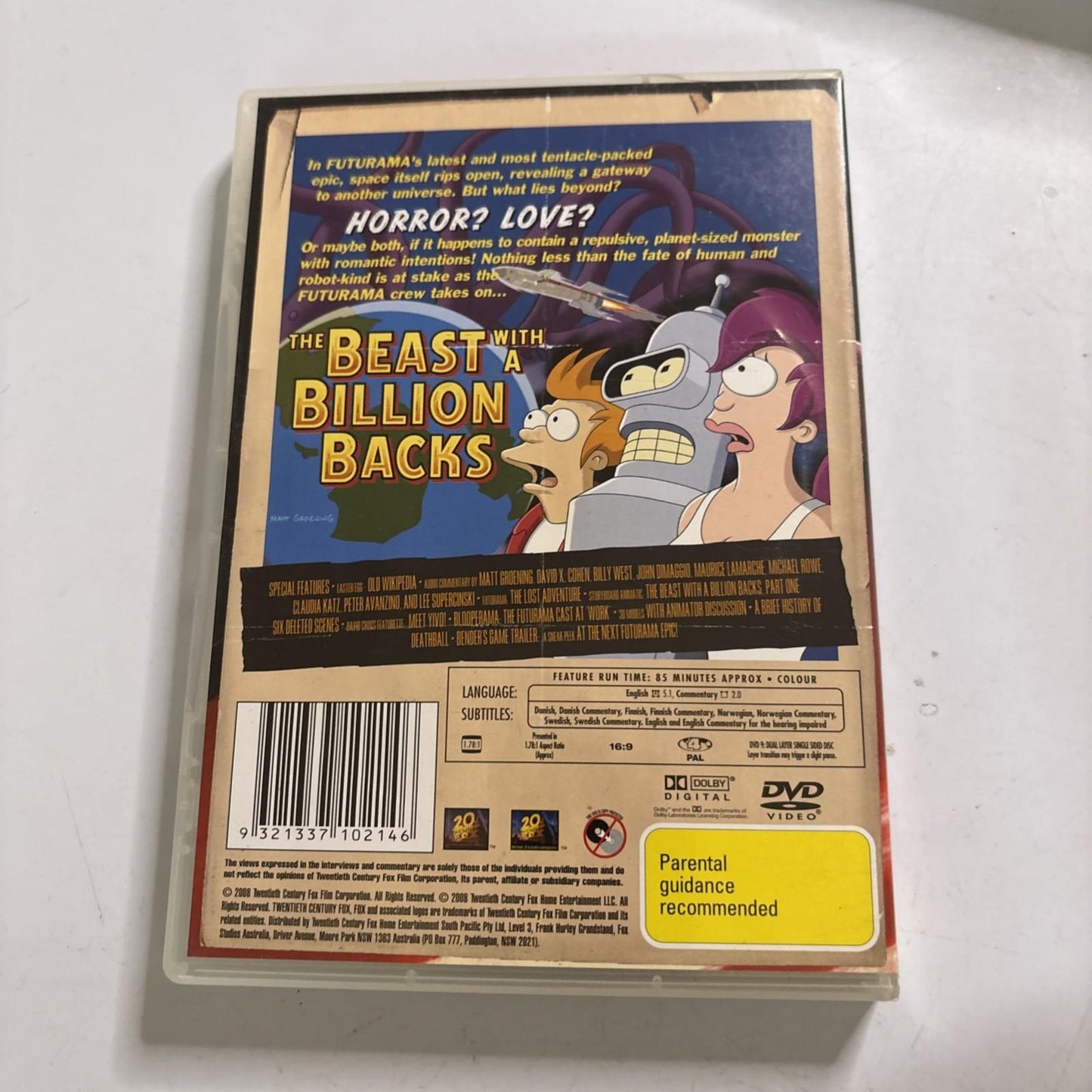 Futurama - The Beast with a Billion Backs (DVD, 2008) Region 4