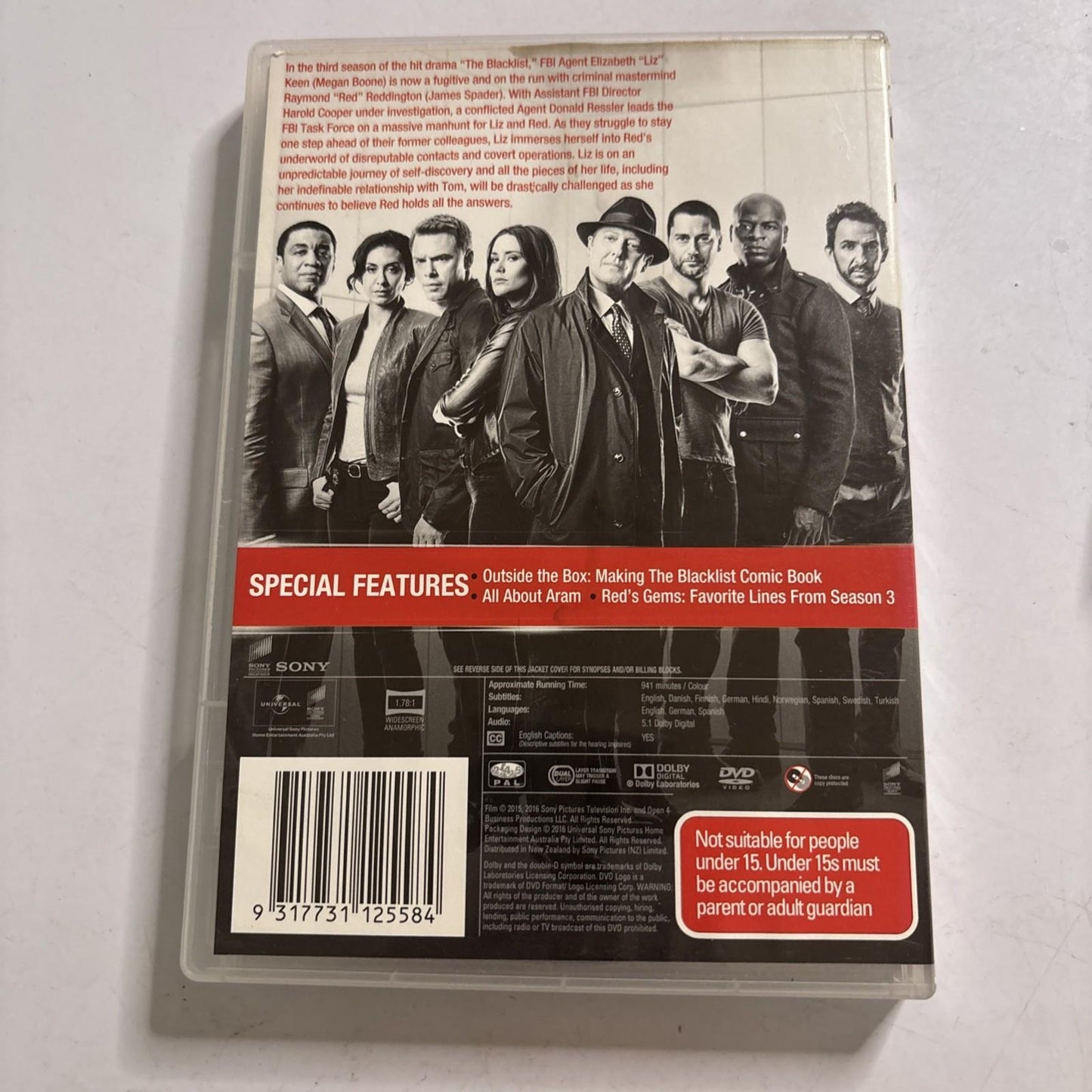 The Blacklist : Season 3 (DVD, 2015) Region 4,2