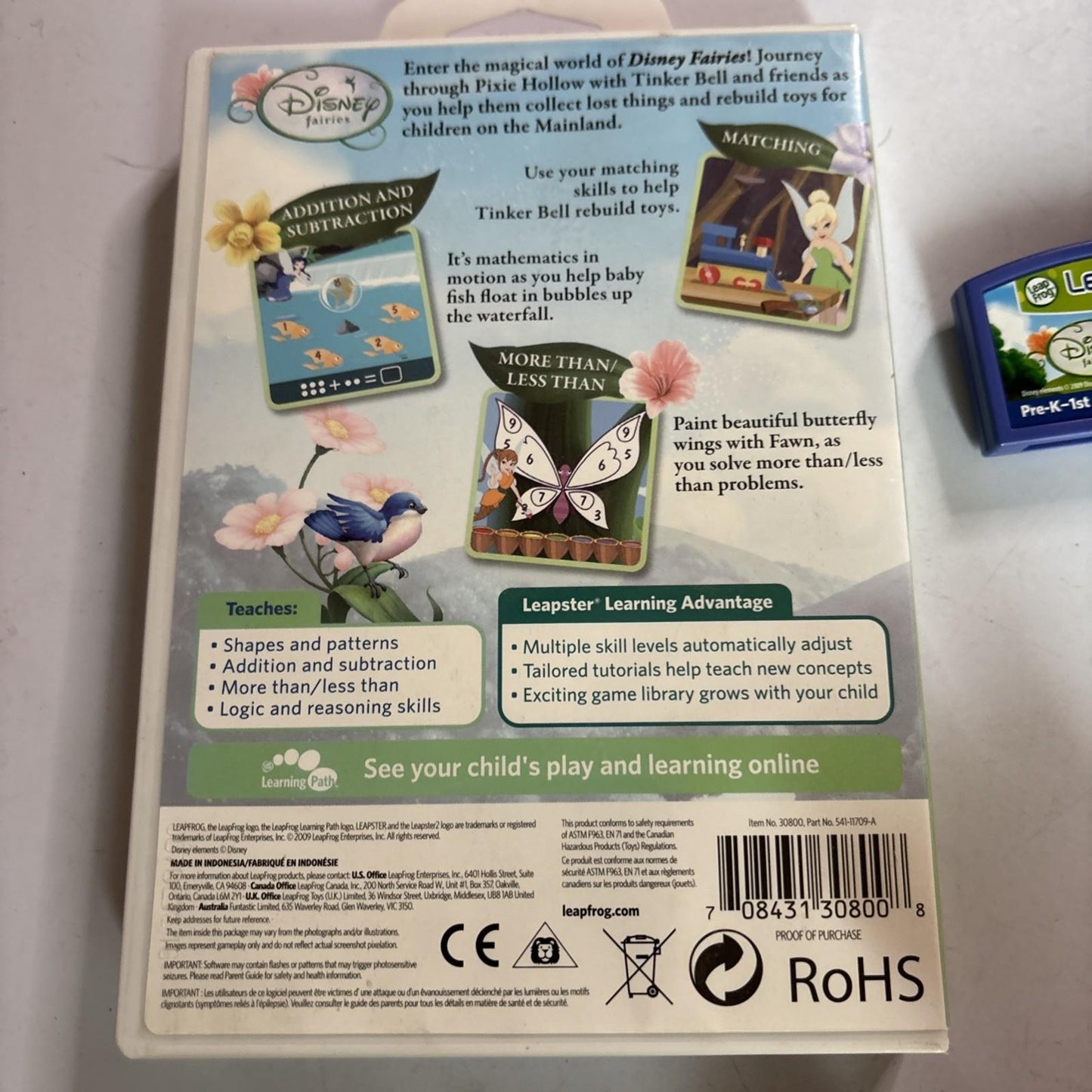 DISNEY FAIRIES Leapster Learning Game Works For Leapster & Leapster 2