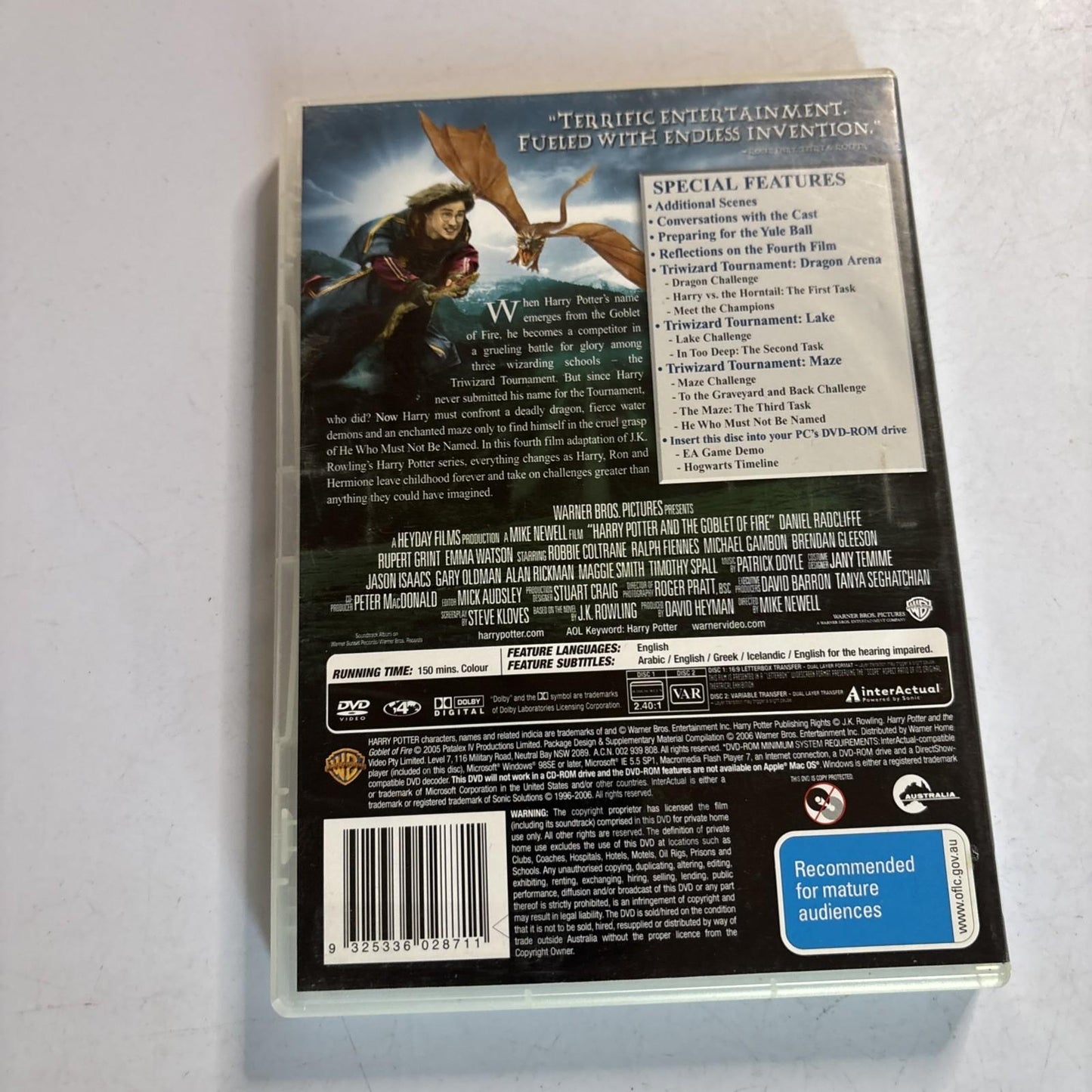 Harry Potter and the Goblet of Fire (DVD, 2005) Region 4