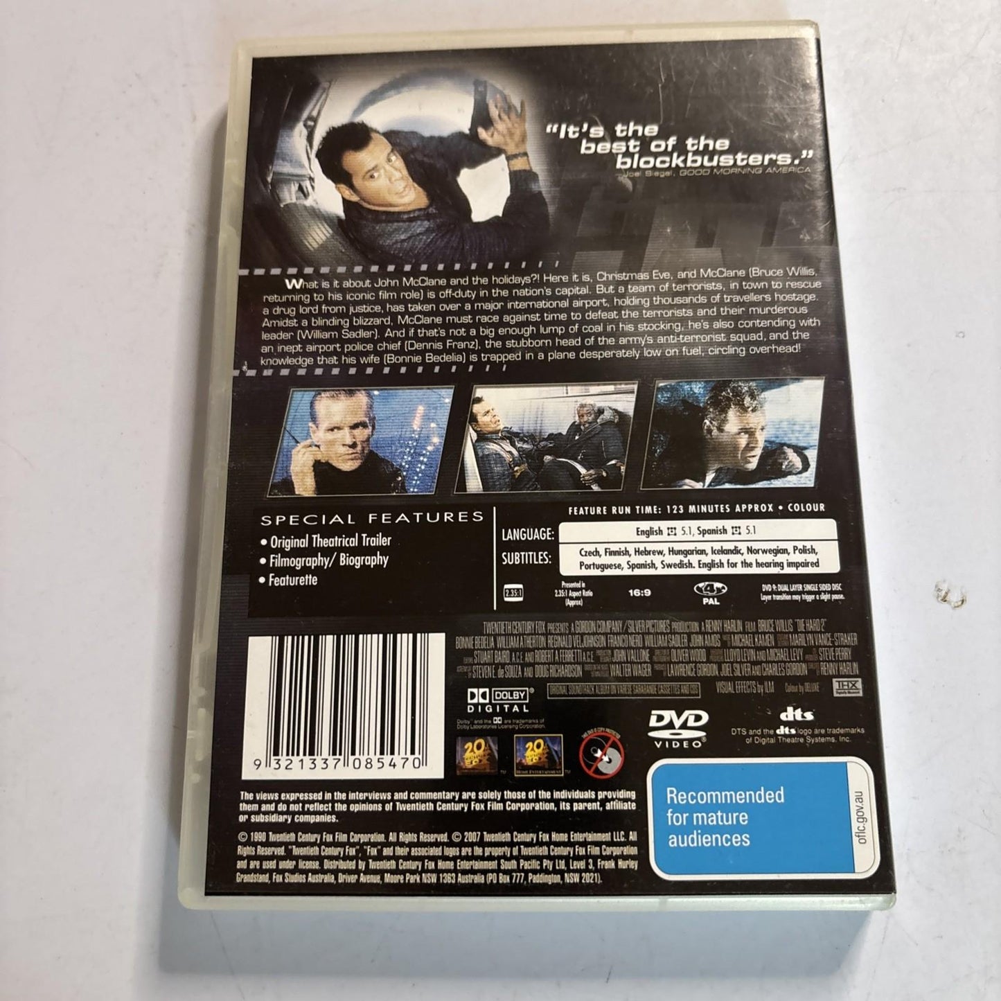 Die Hard 2 - Die Harder (DVD, 1990) Region 4 Bruce Willis