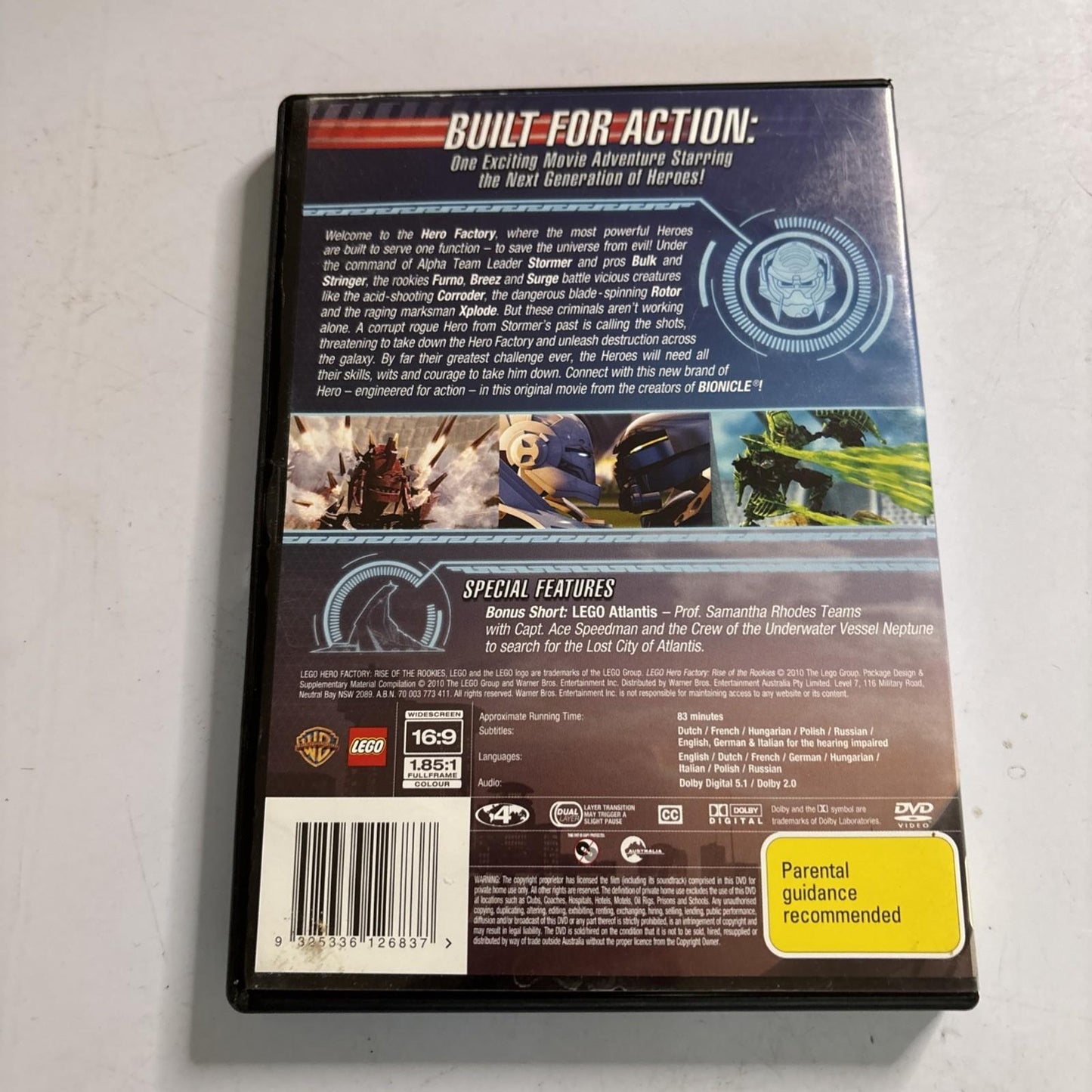 Lego Hero Factory - Rise of the Rookies (DVD, 2010) Region 4