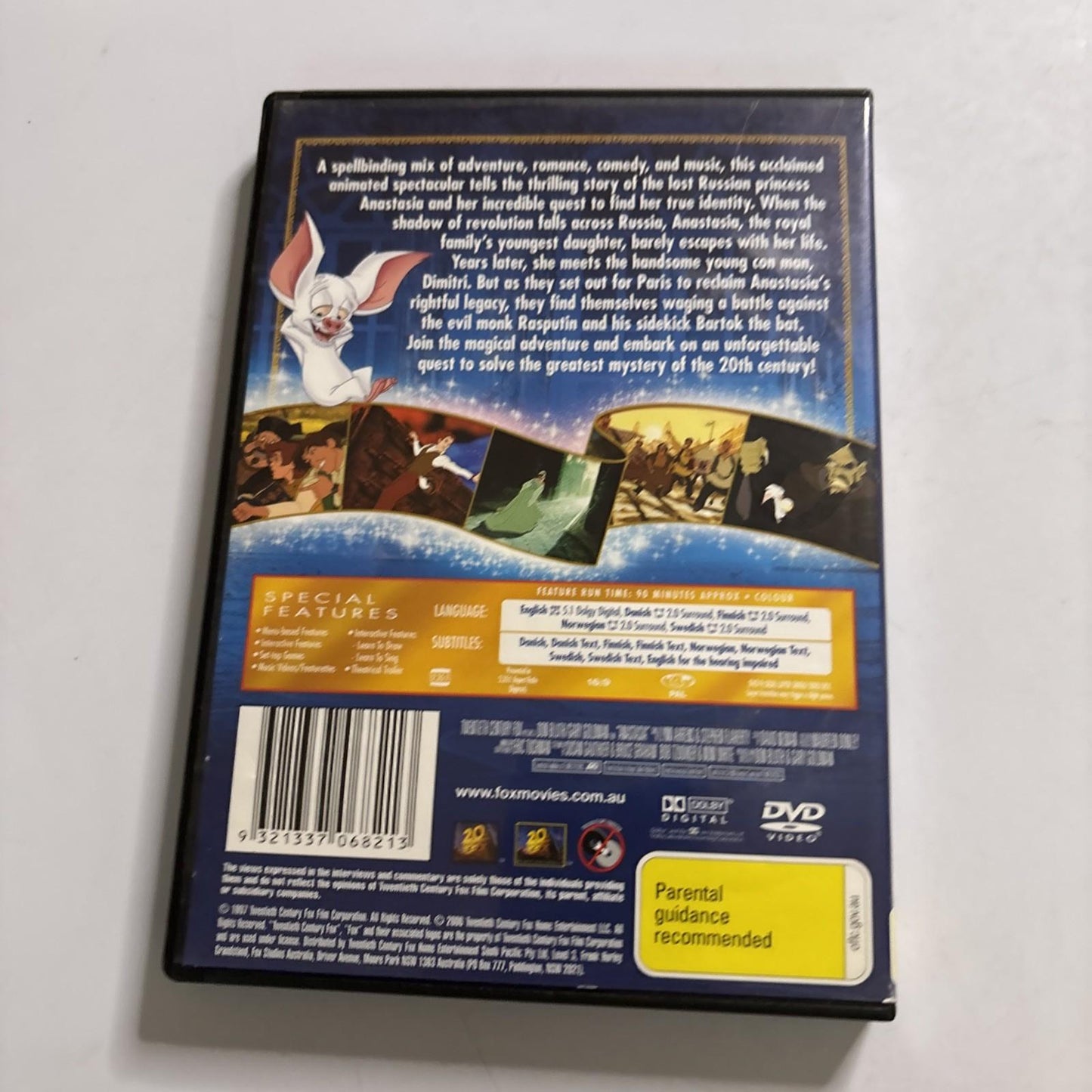 Princess Anastasia (DVD, 1997) Christopher Lloyd, Kelsey Grammer, Region 4