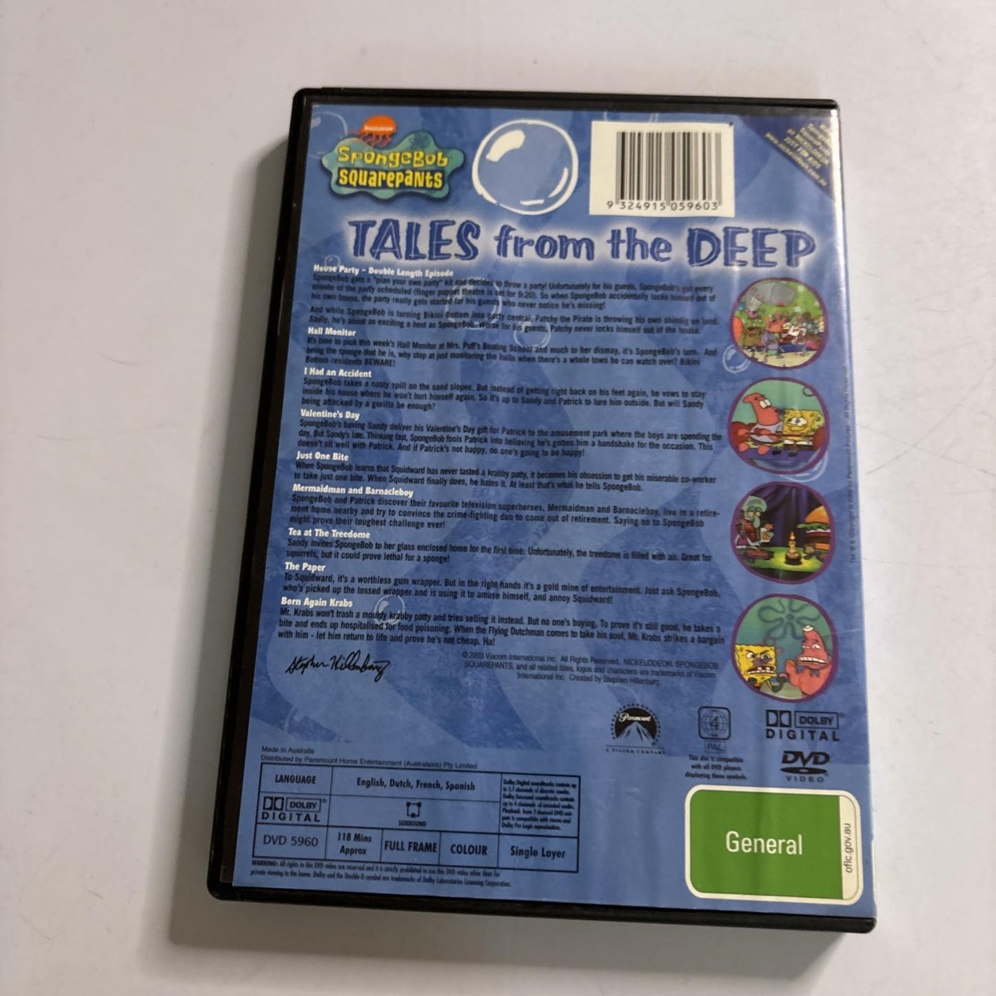 SpongeBob SquarePants - Tales From The Deep (DVD, 2003) Region 4