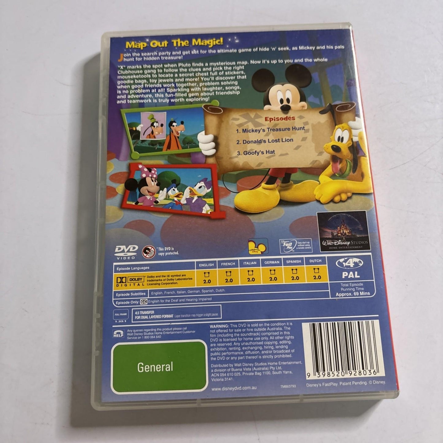 Mickey Mouse Clubhouse - Mickey's Treasure Hunt (DVD, 2006) Region 4