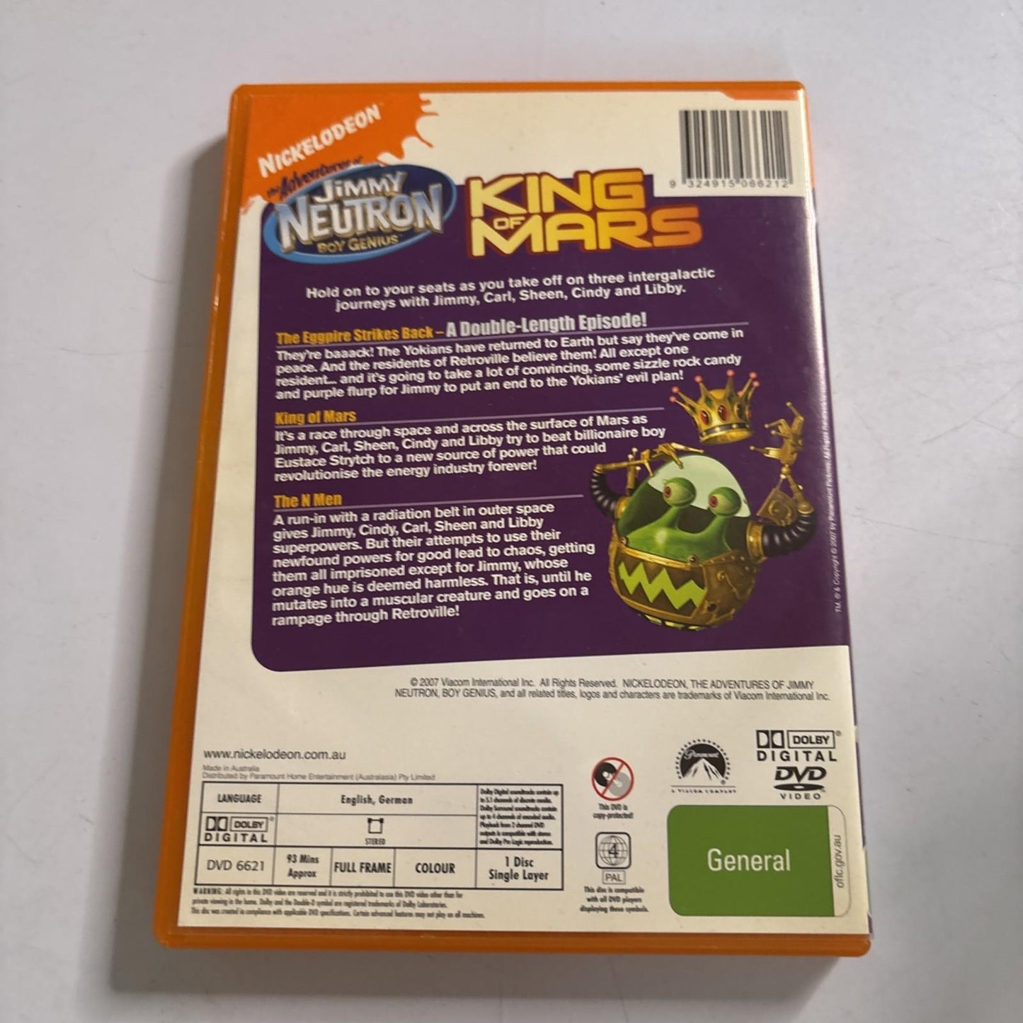 Jimmy Neutron - King of Mars (DVD, 2005) Region 4