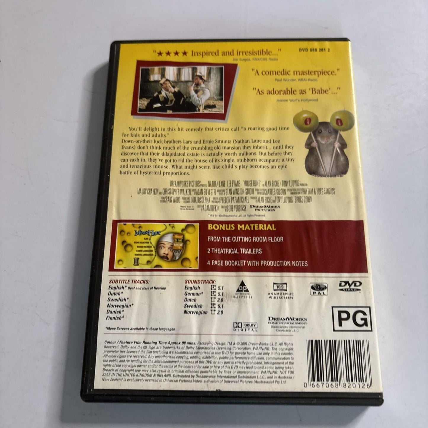 MouseHunt (DVD, 1997) Nathan Lane, Lee Evans Region 4