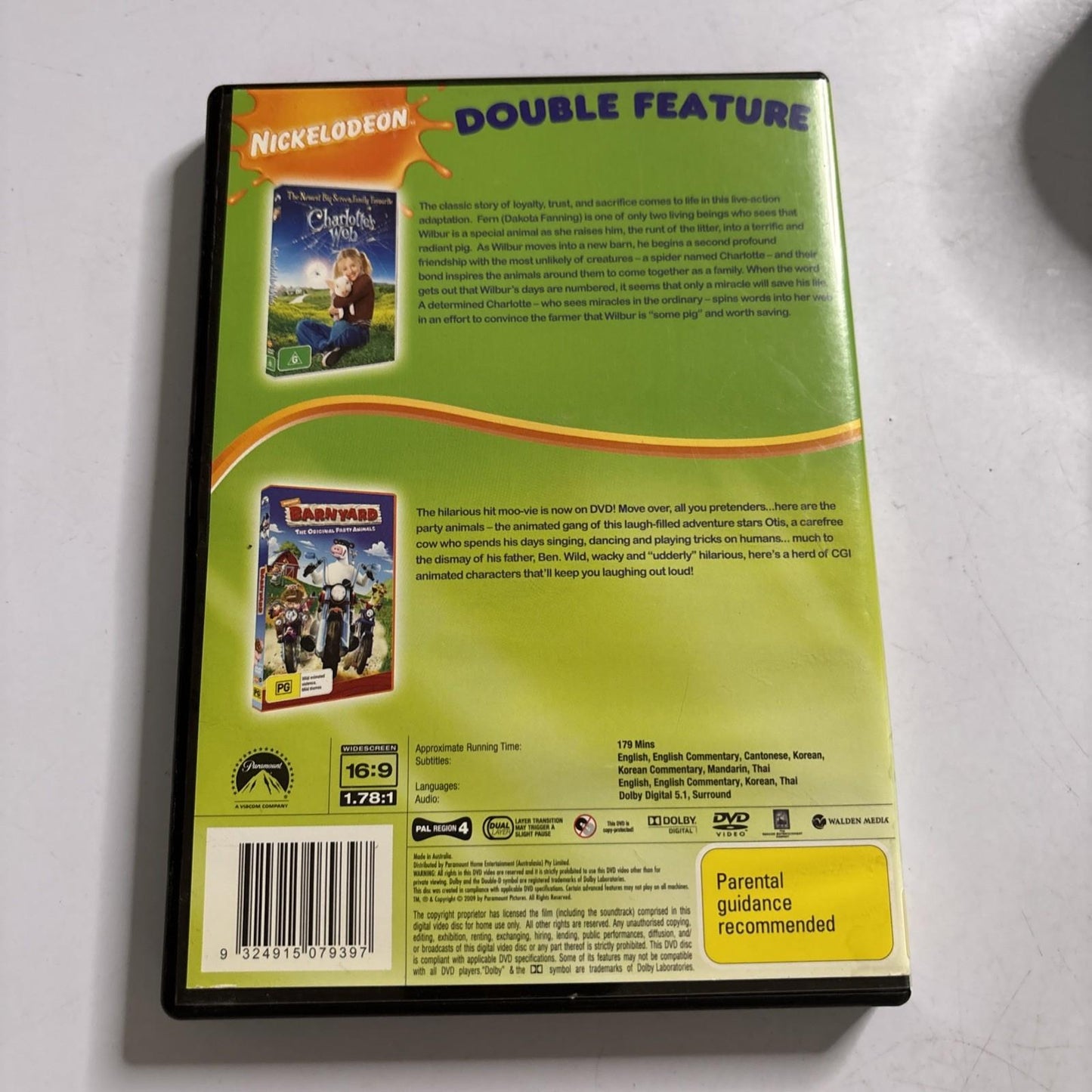 Charlotte's Web / Barnyard (DVD, 2009) Dakota Fanning, Julia Roberts, Region 4