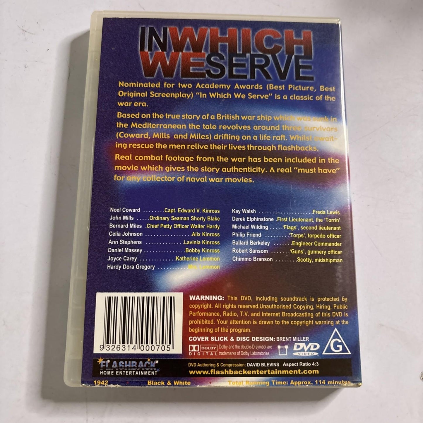 In Which We Serve (DVD, 1942) Noel Coward, John Mills All Regions