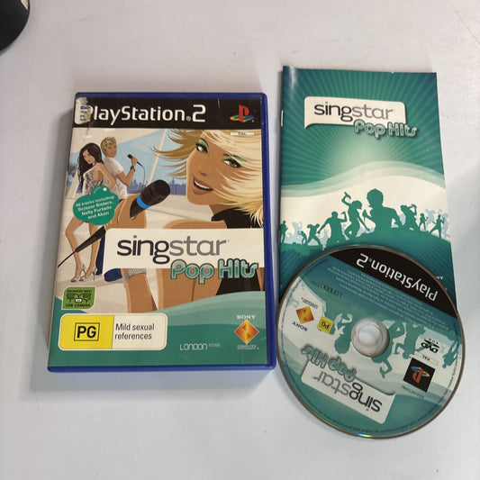 SingStar Pop Hits - Sony Playstation 2 PS2 - Complete w/ Manual PAL