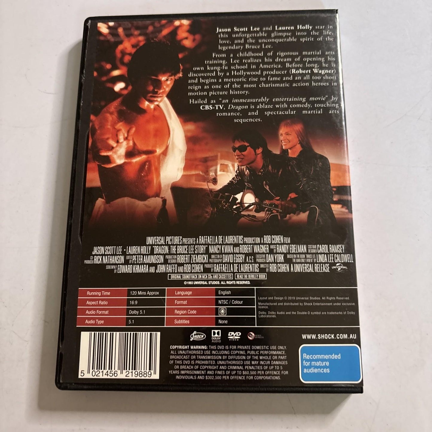 Dragon - The Bruce Lee Story (DVD, 1993) Jason Scott Lee Region 4