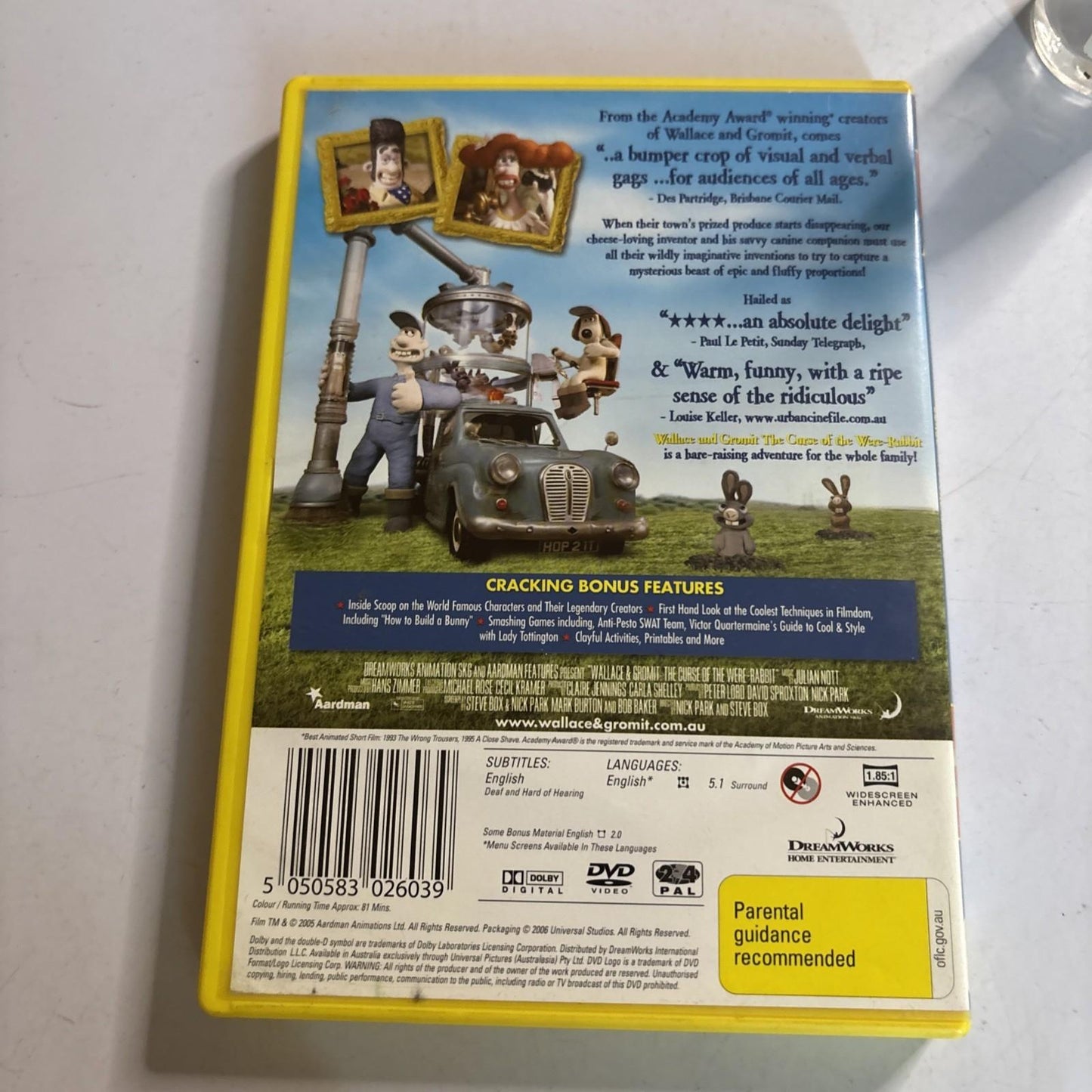 Wallace & Gromit - The Curse of the Were Rabbit (DVD, 2005) Region 4,2