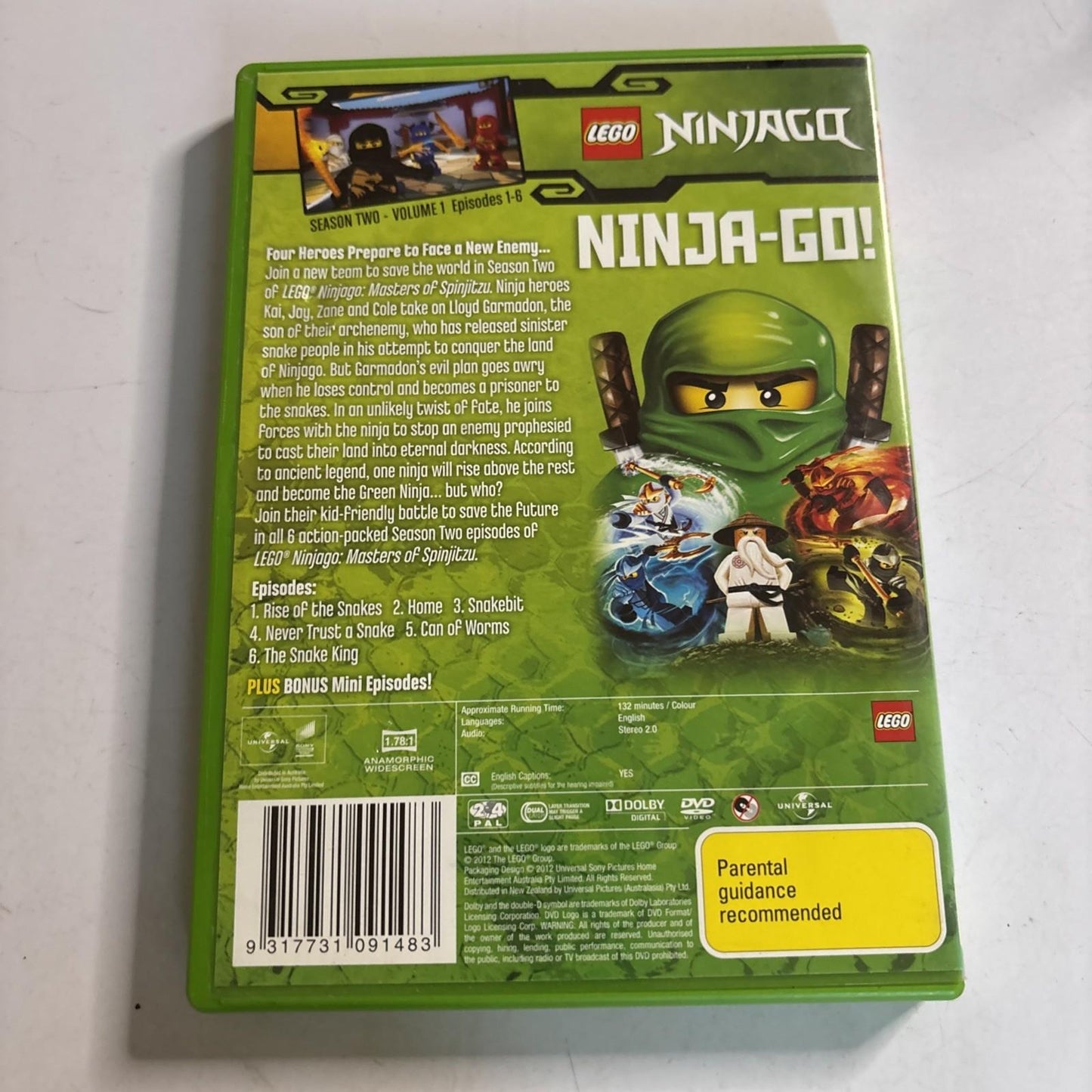 Lego Ninjago - Masters of Spinjitzu : Series 2 : Vol 1 (DVD, 2011) Region 4,2