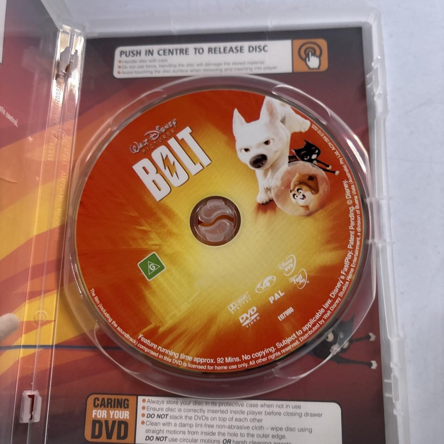 Bolt (DVD, 2008) John Travolta, Miley Cyrus Region 4