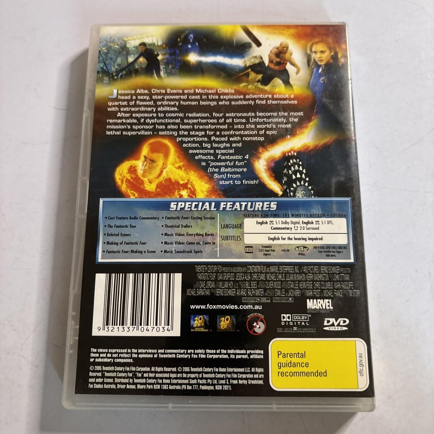 Fantastic Four (DVD, 2005) Jessica Alba Region 4
