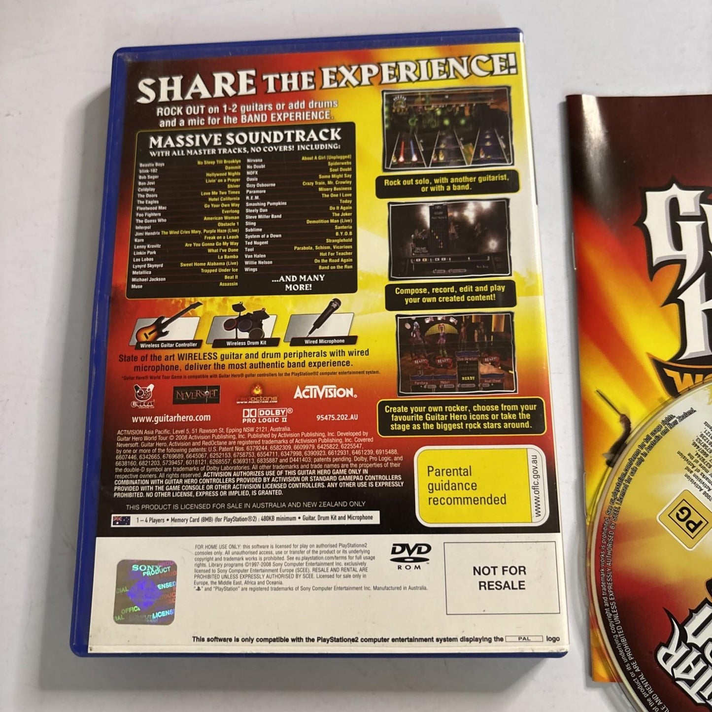 Guitar Hero - World Tour Sony Playstation 2 PS2 Manual PAL