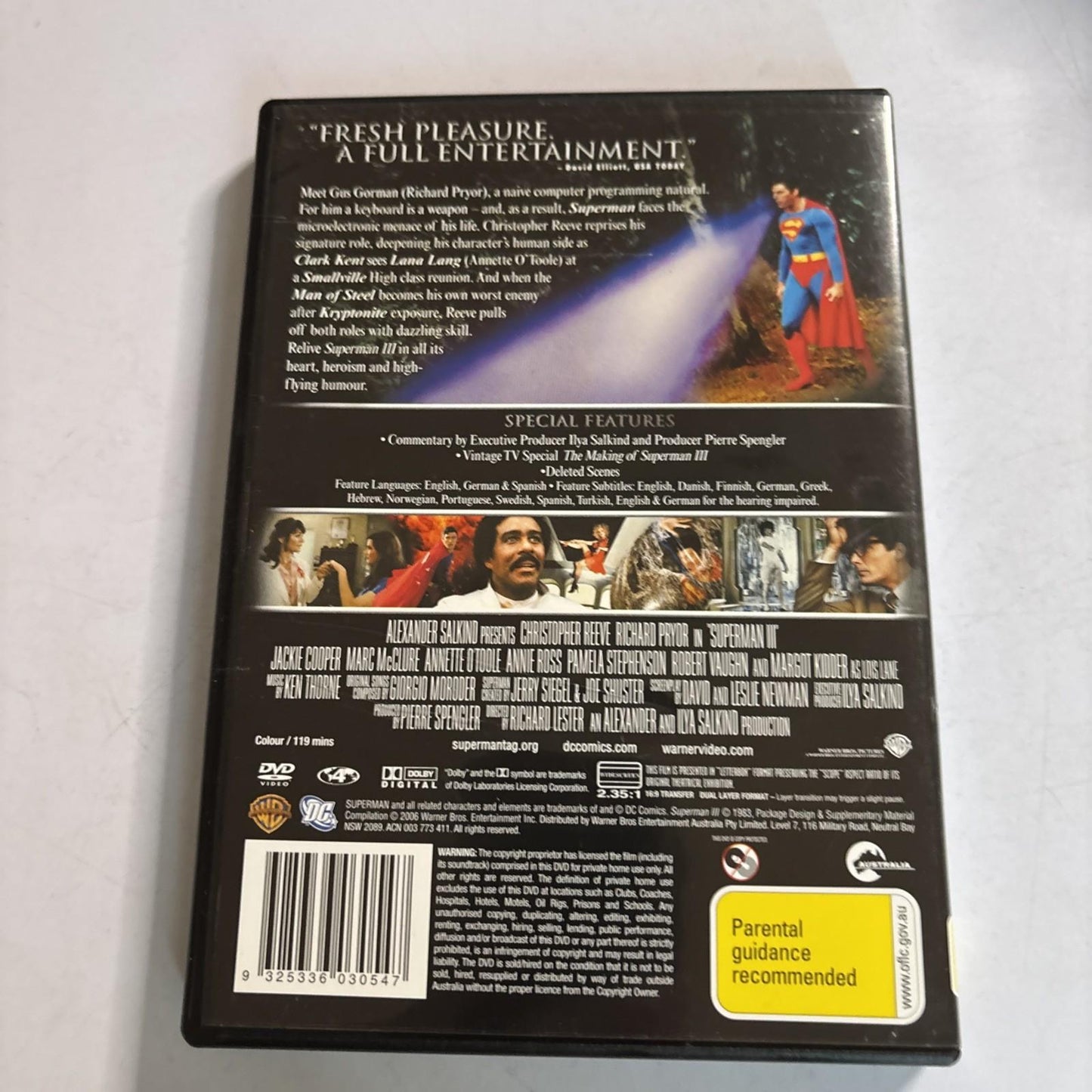 Superman 3 (Deluxe Edition, DVD, 1983) Richard Pryor, Margot Kidder NEW Region 4
