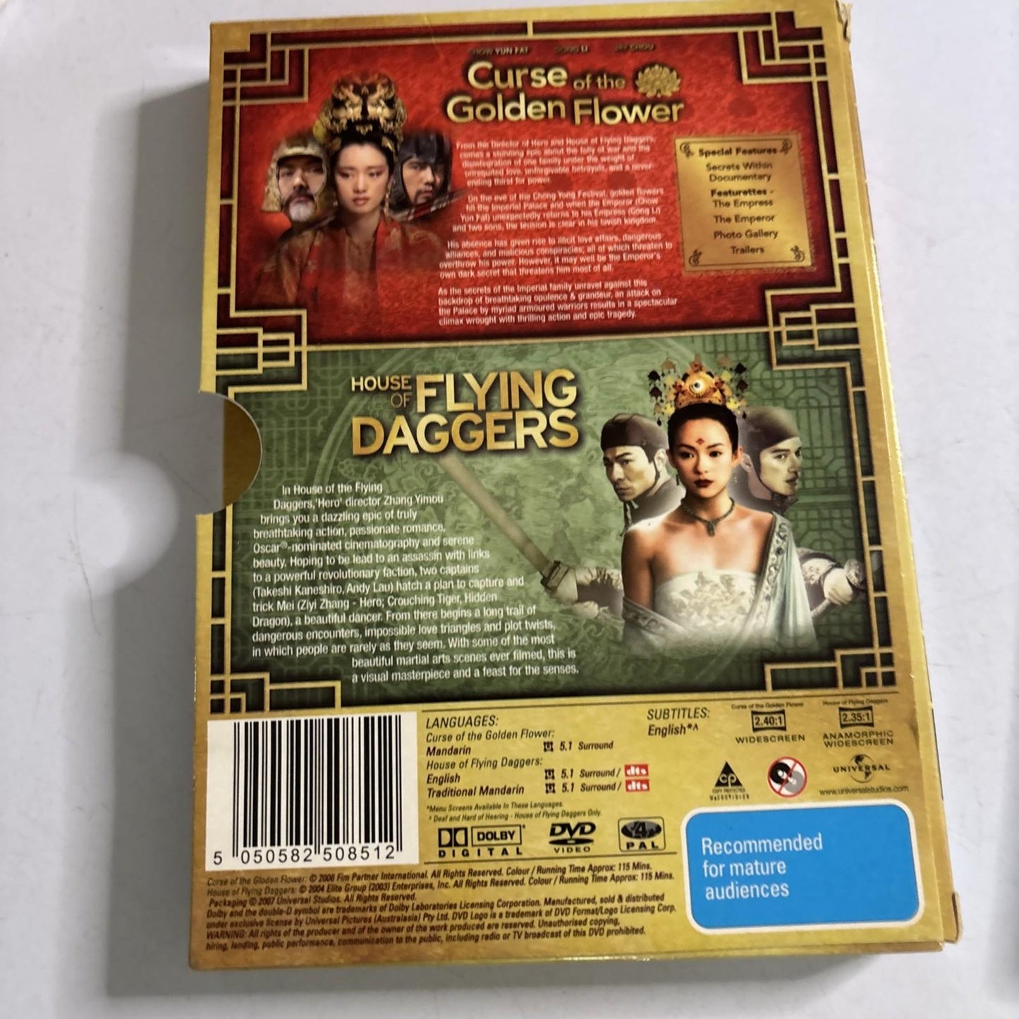 Curse of the Golden Flower / House of Flying Daggers (DVD, 2006) Region 4