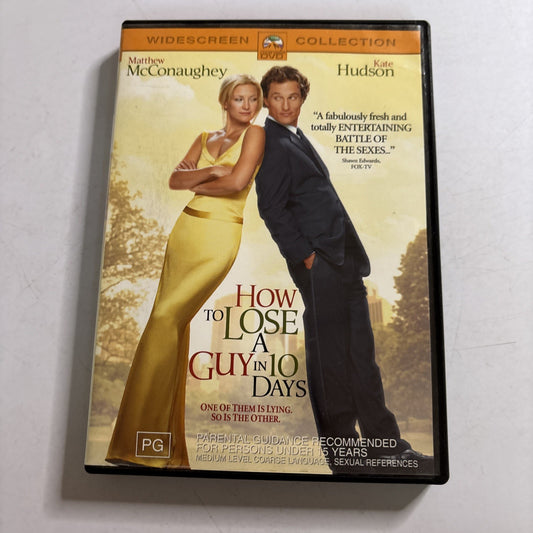 How to Lose a Guy in 10 Days (DVD, 2002) Matthew McConaughey, Region 4
