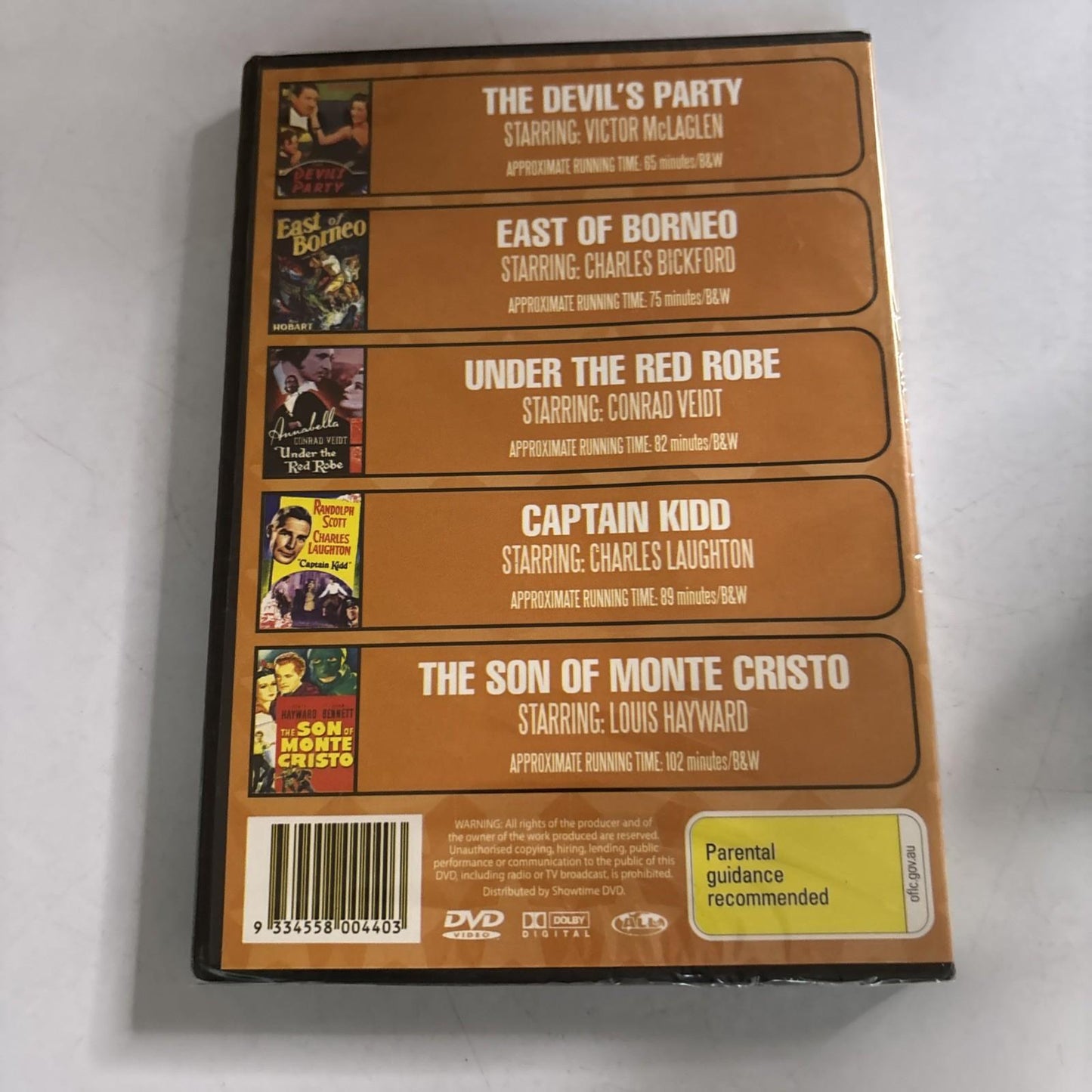 The Devils Party /East of Borneo/ Captain Kidd/ Under the red robe/Son Monte DVD