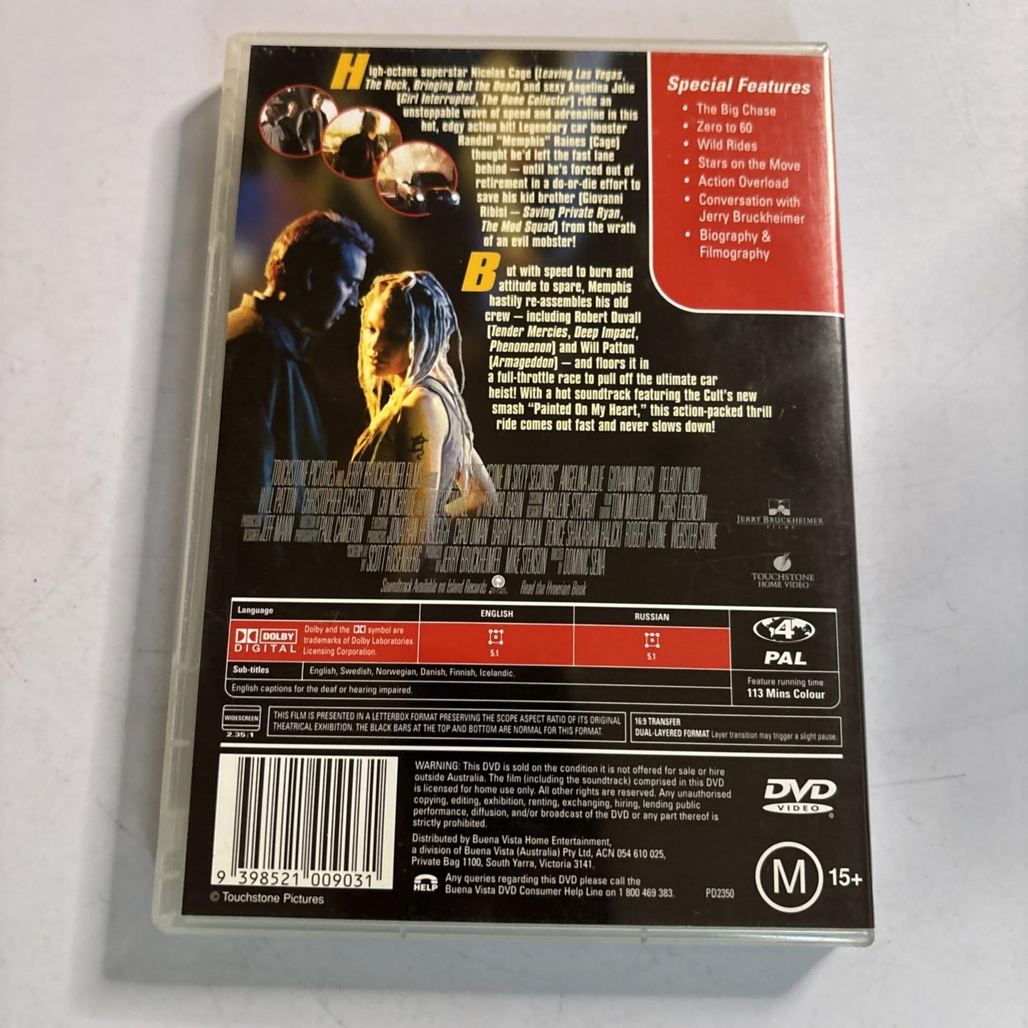 Gone in 60 Seconds (DVD, 2000) Nicholas Cage Region 4 NEW