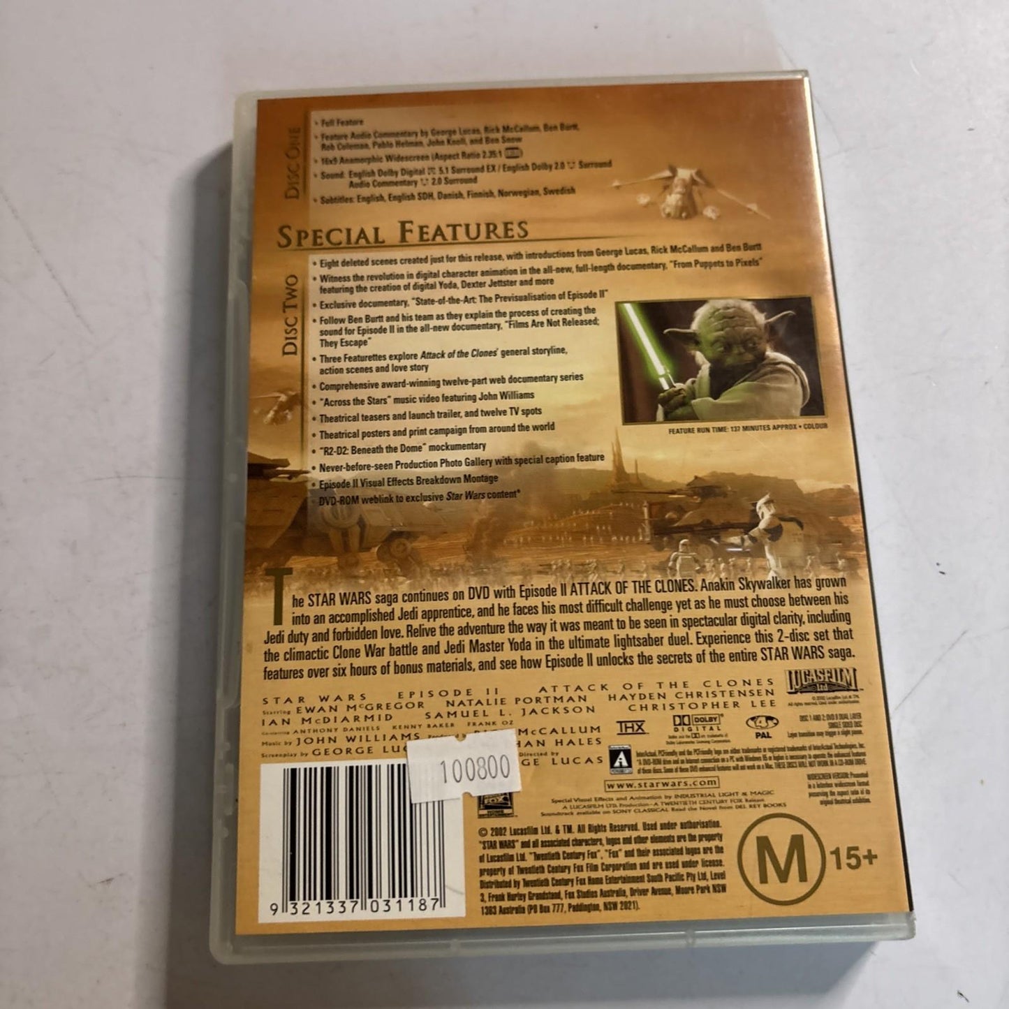 Star Wars - Episode II - Attack Of The Clones (DVD, 2001) Region 4