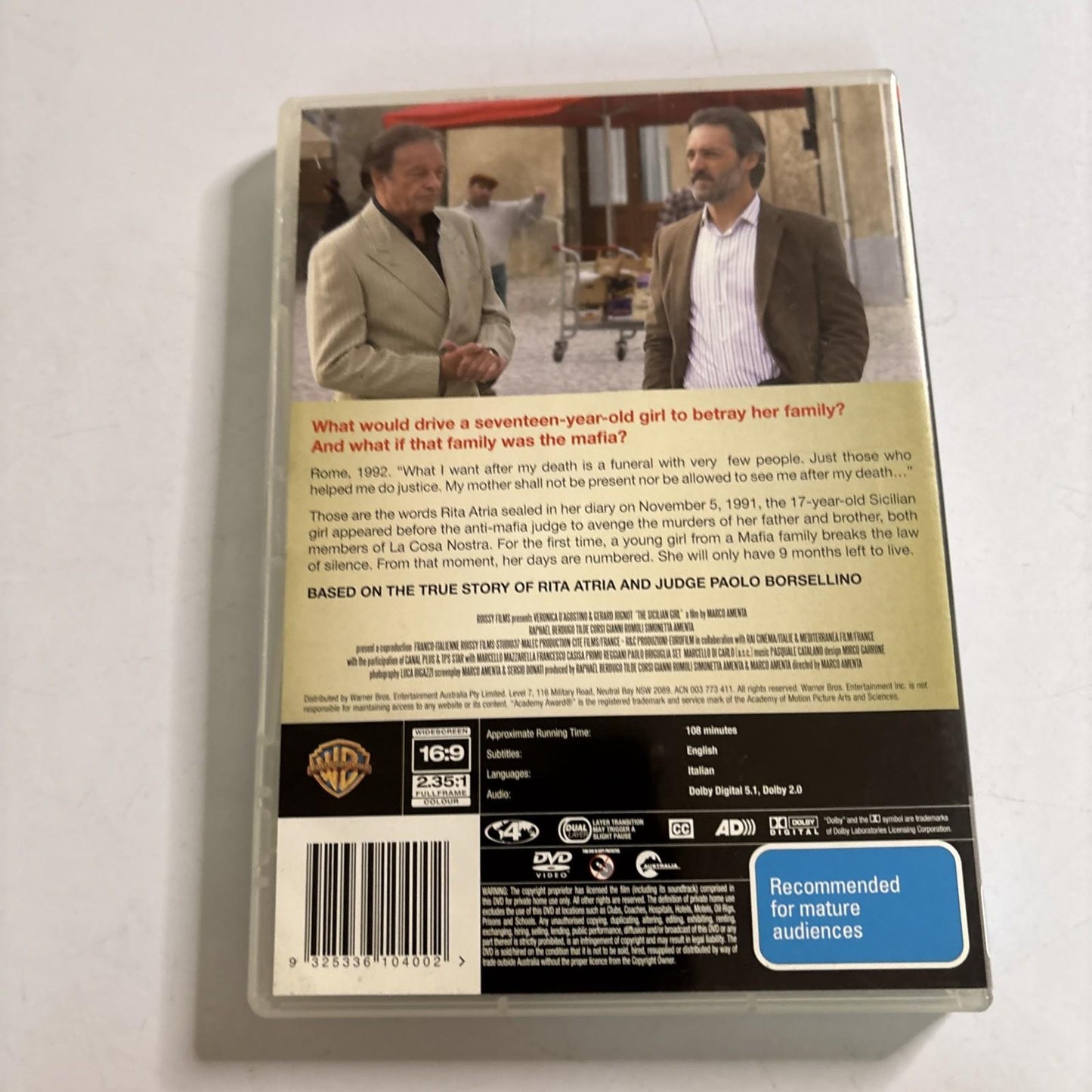 Sicilian Girl (DVD, 2009) Francesco Casisa, Lollo Franco, Gerard Jugnot Region 4