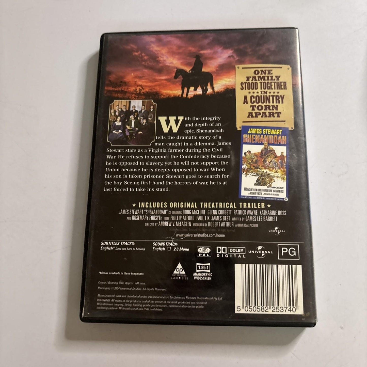 Shenandoah (DVD, 1965) James Stewart Region 4,2