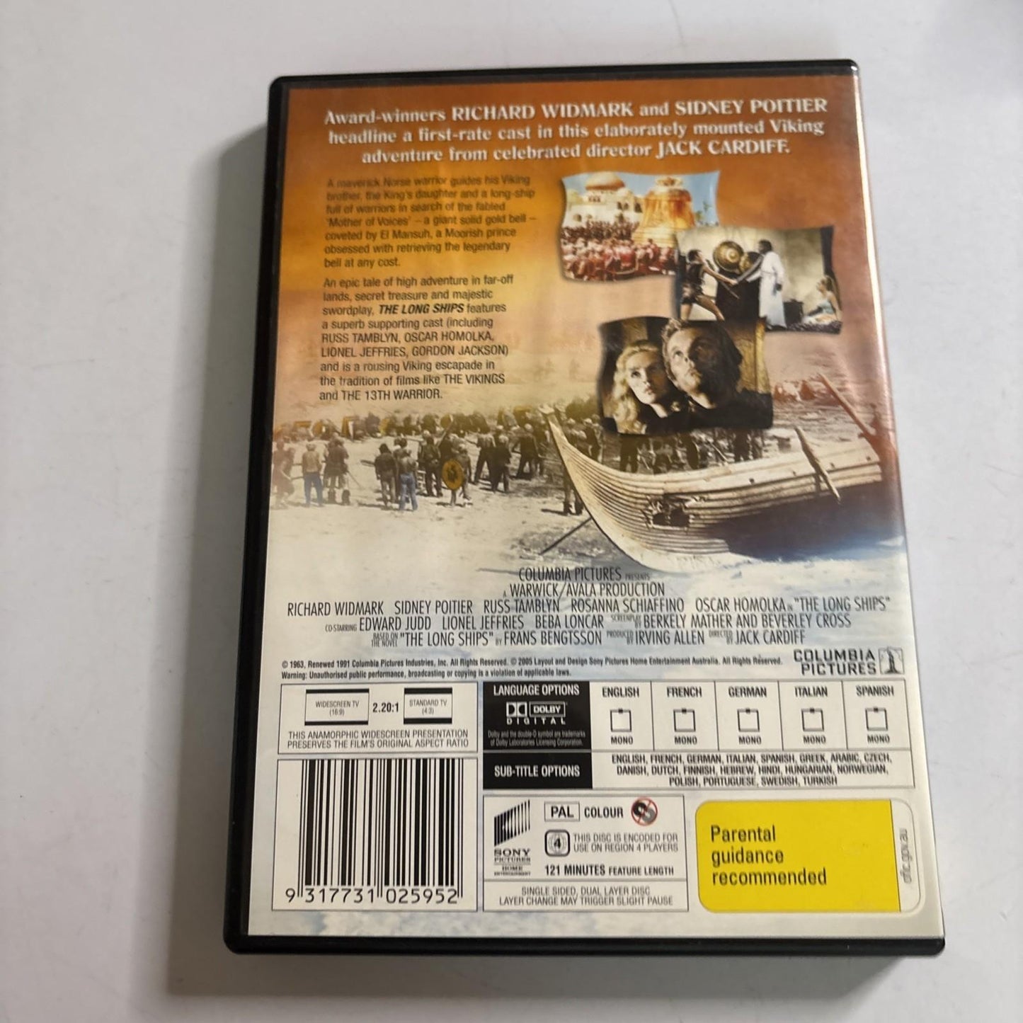 The Long Ships (DVD, 1963) Richard Widmark, Sidney Poiter Region 4