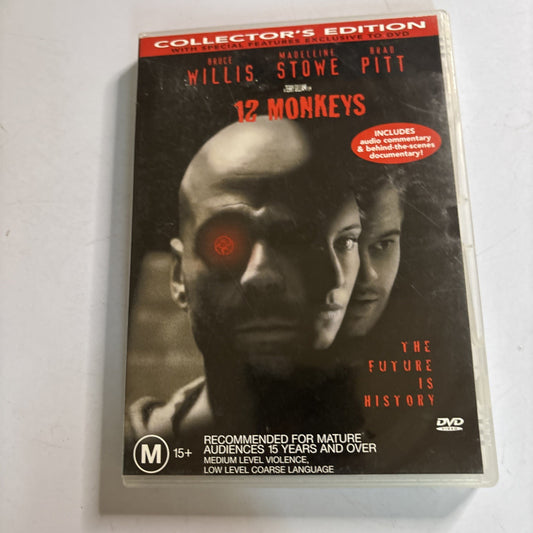 12 Monkeys (DVD, 1995) Brad Pitt, Bruce Willis Region 4