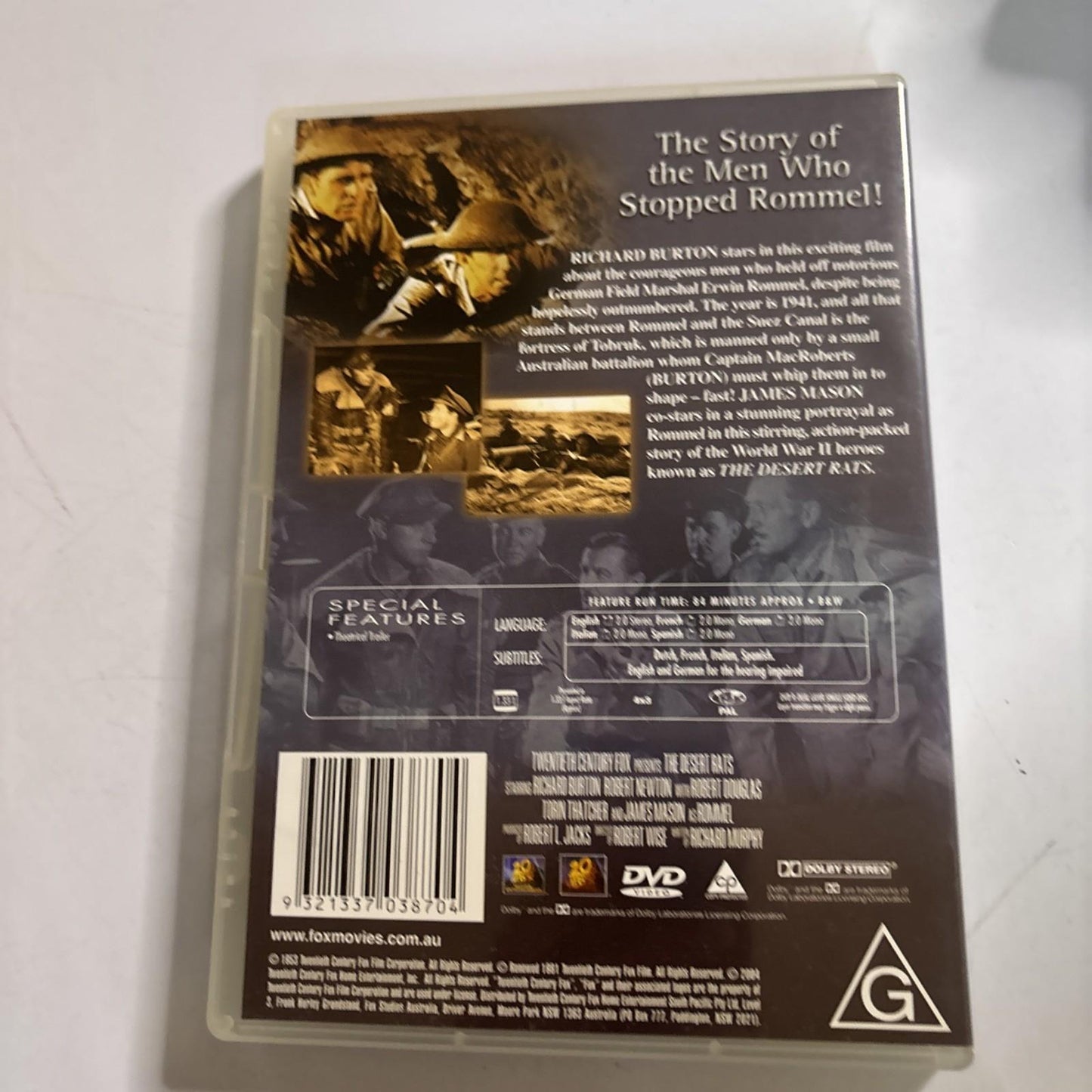 The Desert Rats (DVD, 1953) Richard Burton, James Mason Region 4