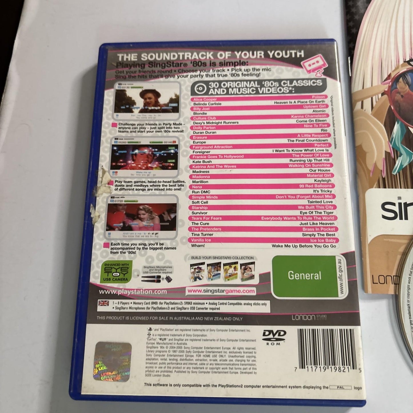 SingStar '80s Sony PlayStation 2 Manual PAL
