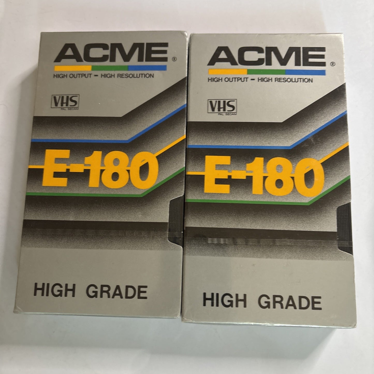 2x Acme VHS E-180 Blank VHS Tape *New Sealed* PAL 3hours