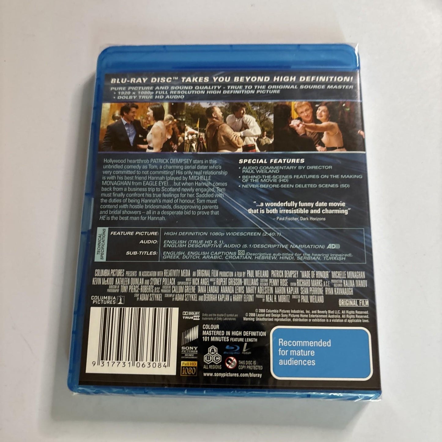 Made of Honour (Blu-ray, 2008) Patrick Dempsey All Regions