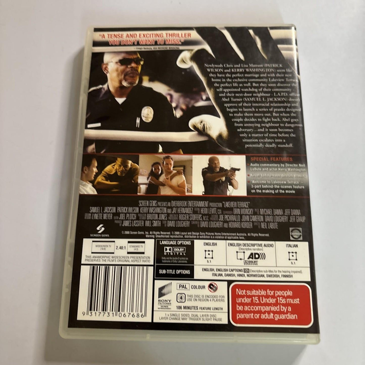 Lakeview Terrace (DVD, 2008) Samuel L Jackson Region 4