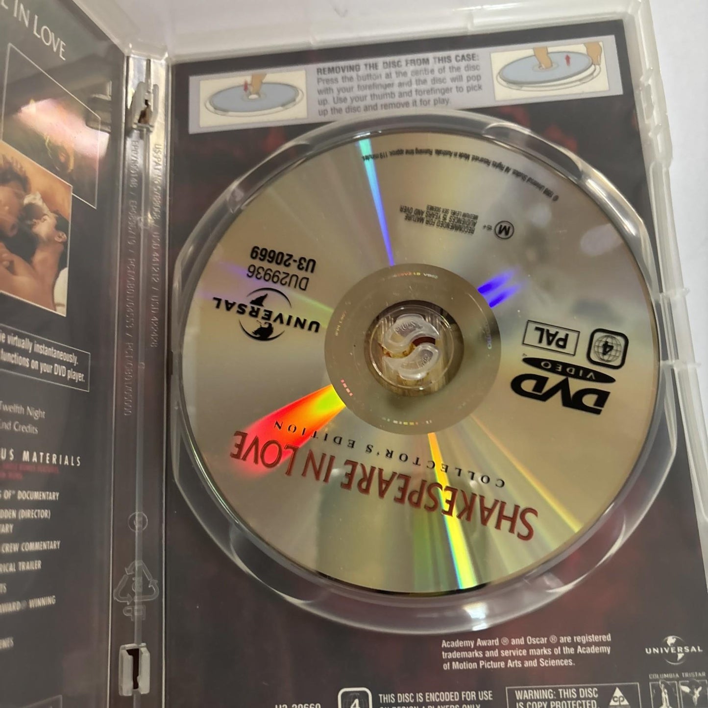 Shakespeare in Love (DVD, 1998) Gwyneth Paltrow, Joseph Fiennes Region 4