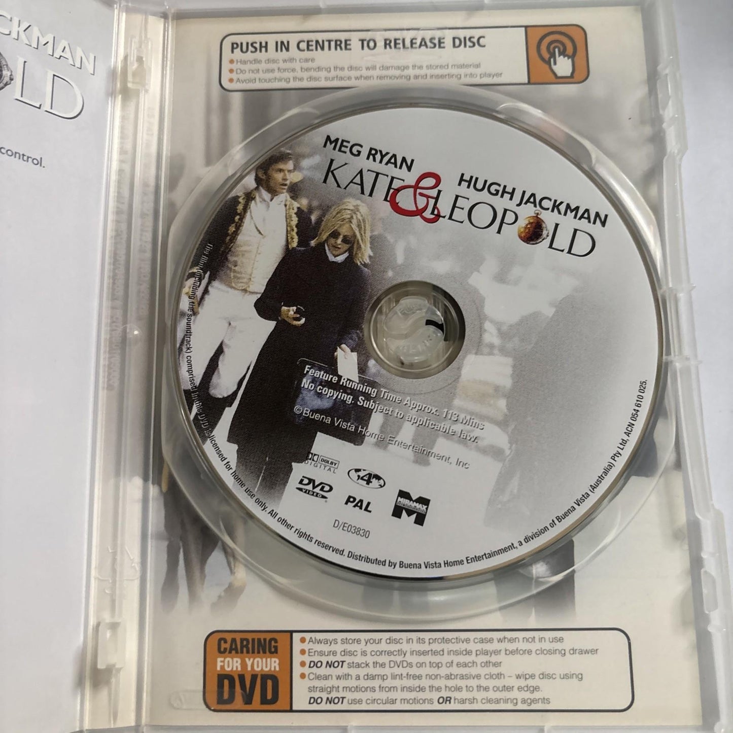 Kate & Leopold (DVD, 2001) Meg Ryan, Hugh Jackman Region 4