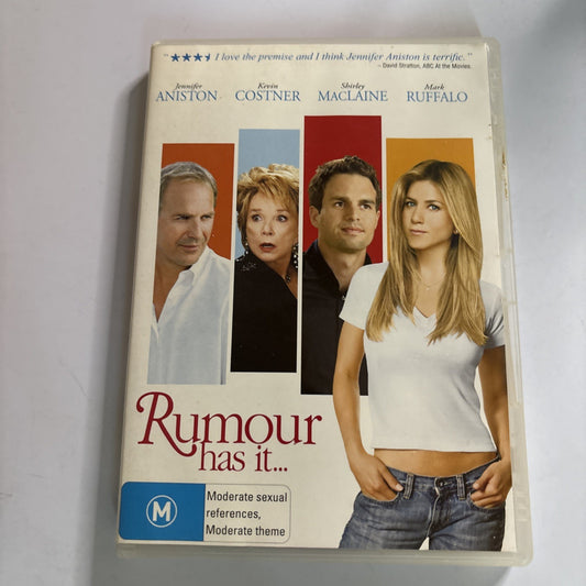 Rumour Has It (DVD, 2005) Jennifer Aniston, Kevin Costner Region 4