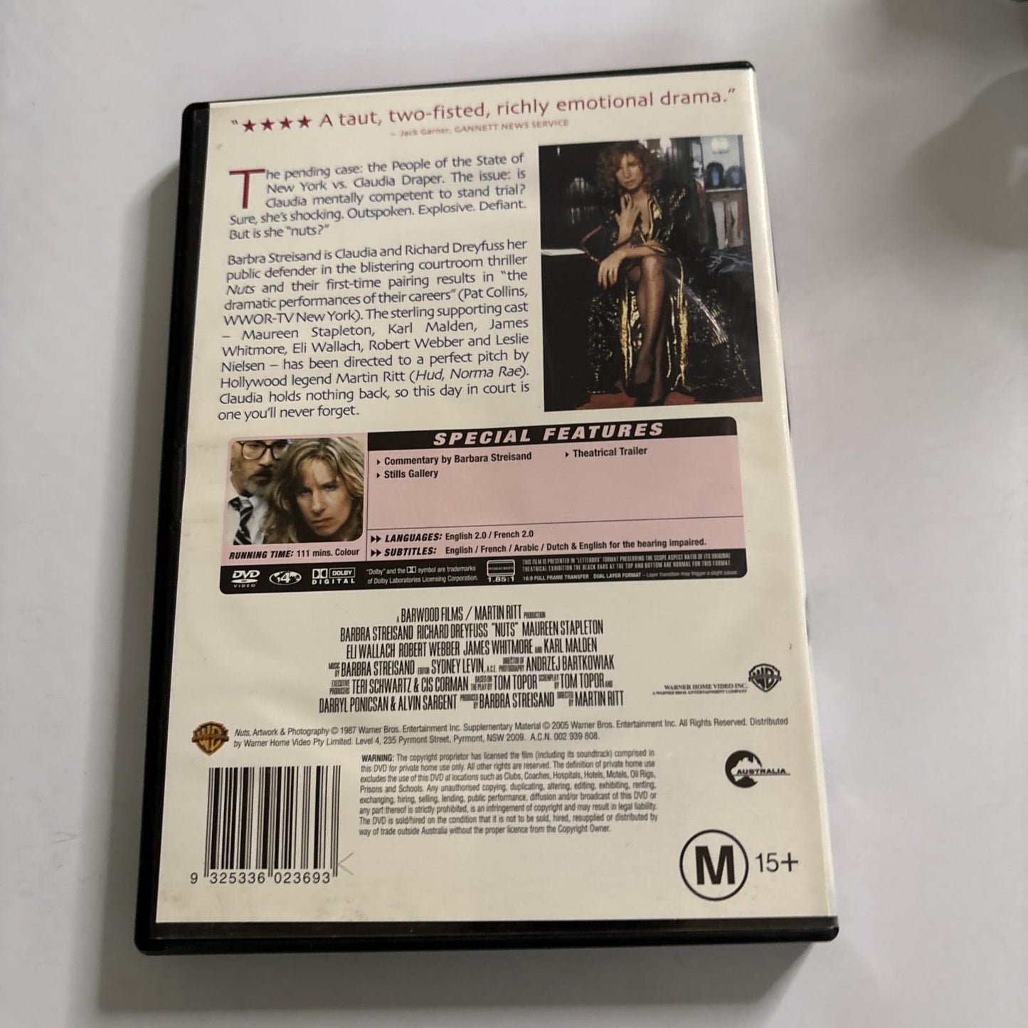 Nuts (DVD, 1987) Barbra Streisand, Richard Dreyfuss Region 4